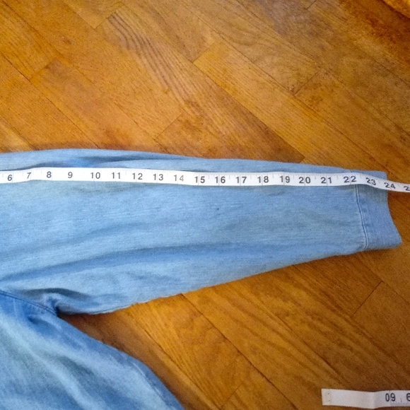 CHRISTOPHER & BANKS - Patriotic Embroidered Denim Light Wash Button Up Jacket - Picture 5 of 13